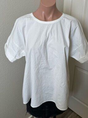 J.Jill White T-Shirt Collection Short Sleeve Top Sz S